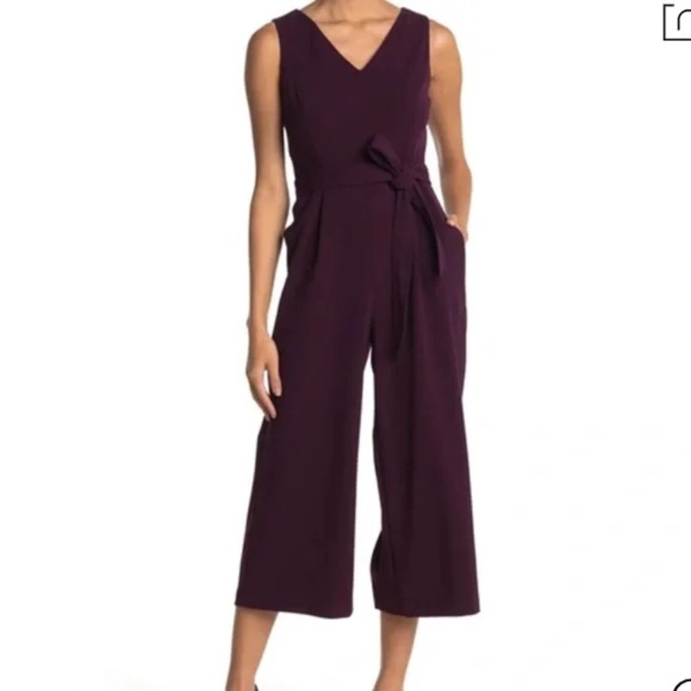 Calvin Klein Deep Purple plum belted jumpsuit